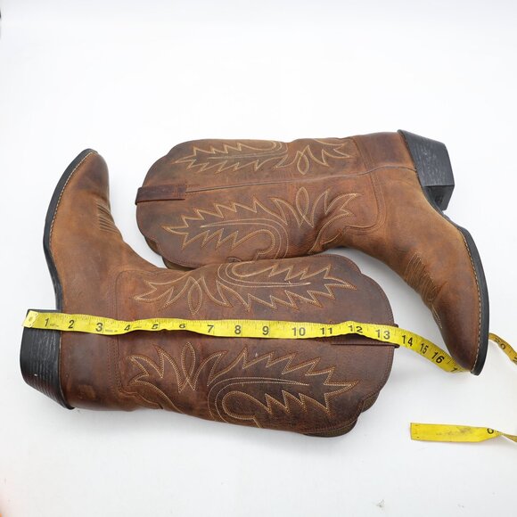 Ariat Heritage R Toe Western Boots Women's Size 8.5 C Brown Leather Cowboy - Picture 6 of 9